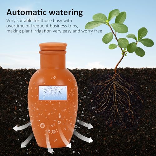 4pcs Ollas 3.1inch Plant Watering Globes Clay Watering Pot with lid Terra Cotta Clay Irrigation Globes Terracotta Watering Simple Irrigation Peripheral Water System Self Watering System - view 3