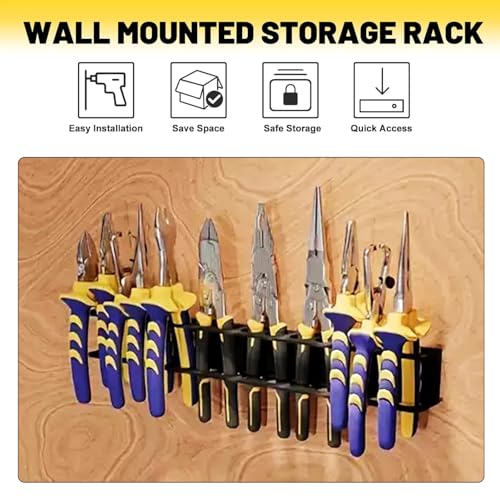 Screwdriver Plier Organizer Wall Mount Steel Wall Mount Tool Storage Rack Screwdriver Organizer Hand Tool Hammer Pliers Storage Rack For Garage Workshop Homes Workshops Sheds 1Pack - view 3