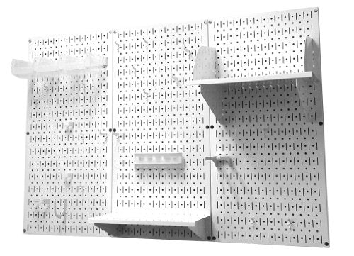 Pegboard Organizer 4 ft. Metal Pegboard Standard Tool Storage Kit with White Toolboard and White Accessories - view 2