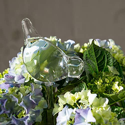 4 Pack Plant Waterer Automatic Self Watering Globes, Bird Shape Design Hand Blown Glass Plant Watering Bulbs Garden Water Device - view 3
