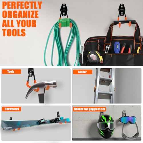 Heavy Duty Garage Storage Hooks 2 Pack Garage Tool Organizer Wall Mount - view 5