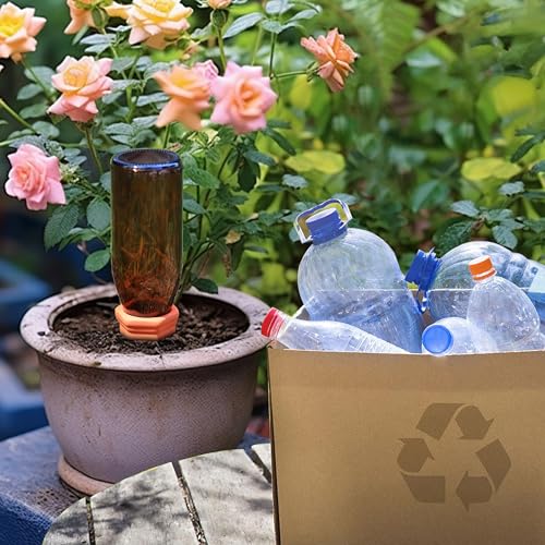 Wine Bottle Watering Spikes, Terracotta Watering Spikes for Out | Indoor Plants, Self Watering Planter Insert, Vacation Plant Watering Devices, Clay Plant Watering Globes, 8-Pack - view 2
