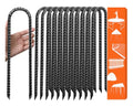 USA 12-Pack U-Shape Ground Stakes,Rust-Proof Galvanized Steel Ground Anchors,Commercial Trampoline Stakes for High Winds,Secure Anti-Flip Tie Down for Soccer Goals,Swing Sets,Fences&Playsets