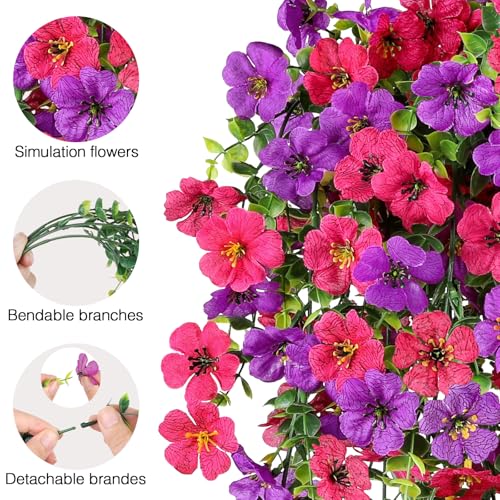 Artificial Hanging Flowers for Outdoors UV Resistant Spring Decor - view 3