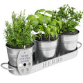 Indoor Herb Garden Planter Pots Set/3 (Galvanized)