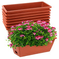 8pcs Window Box Planter,Rectangle Plastic Vegetable Flower Planters Boxes