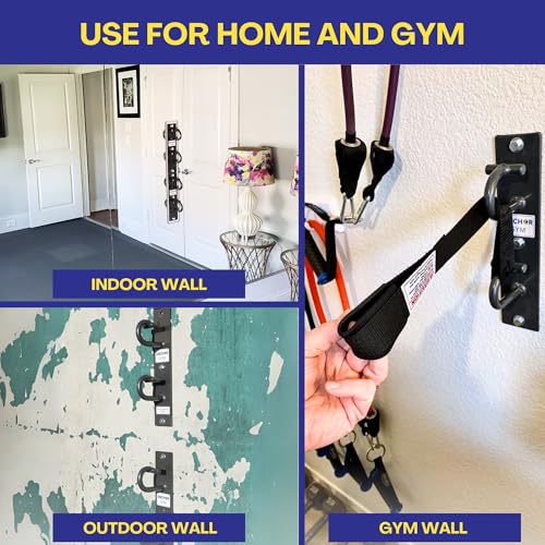 H2 Resistance Band Anchor - Single Unit with Two Hooks Exercise Band Wall Mount for Bodyweight Straps, Strength Training, Home Gym (Wood Screws Included) - view 5