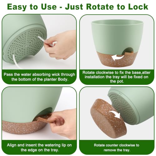 7/7.5/8/9/10 Inch Self Watering Pots for Indoor/Outdoor Plants - view 5