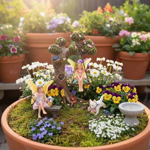 Fairies for Fairy Garden - 4 Piece Set with Tree Swing - view 5