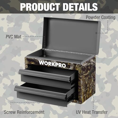Metal Mini Tool Box with 2 Drawers and Top Storage - view 5