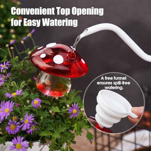 Self Watering Globes Mushroom Glass Bulbs Set of 3, Indoor Outdoor - view 2
