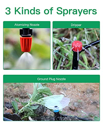 Irrigation System Kit, 226Ft Garden Watering System Automatic Drip Irrigation System, Plant Watering Devices with Distribution Hose, Plant Drip Feeders for Indoor, Greenhouse, Flower Bed, Patio - view 3