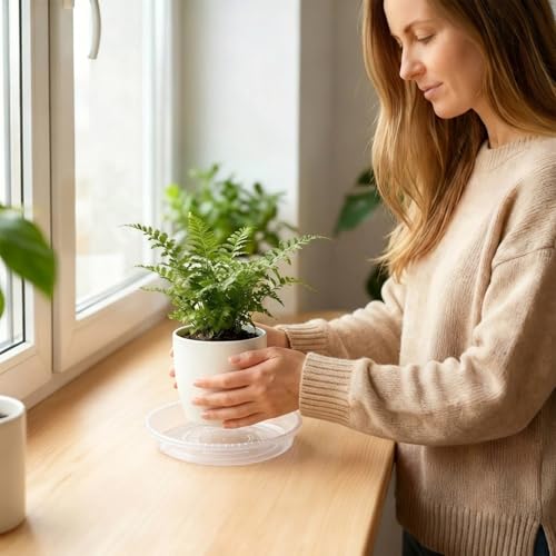 20 Pack Clear Plant Saucer 4.5 Inches Plastic Drip Trays to Catch Water - view 3
