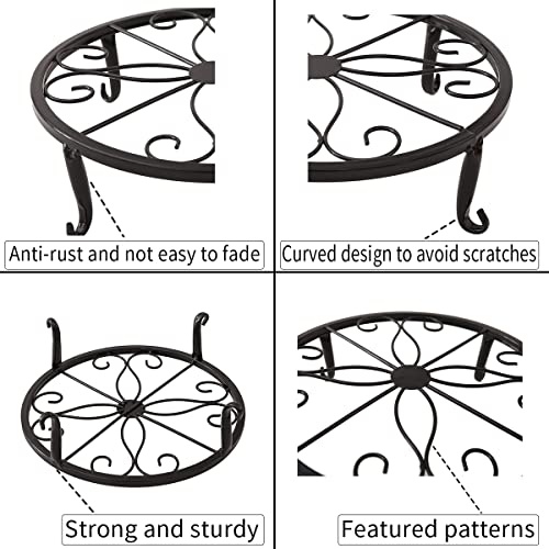 Metal Potted Plant Stand Set of 3 (Black) - view 3