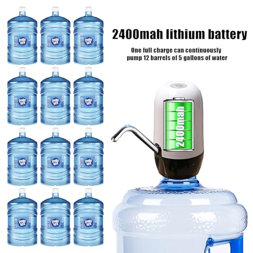 True Dual Water Pump 5 Gallon Water Dispenser,Portable High Battery Capacity USB Charging Water Jug Pump Easy to Use Water Dispenser for 5 Gallon Bottle Camping - view 3