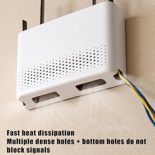 Router Storage Box – Wall-Mount Wifi Cable Organizer, Internet Modem Shelf Rack | No-Drill Network Equipment Holder for Bedroom, Living Room, Dorm, Office, Apartment, Study Room, Home Interior - view 3