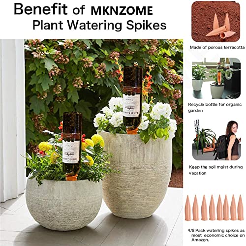 Plant Watering Stakes, 8pcs Terracotta Self Watering Spikes Plant Watering Devices for Wine Bottles Vacation Automatic Plant Waterers for Indoor & Outdoor Plants - view 3