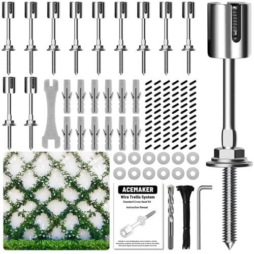 Wire Trellis Kit, 12-Set 1/8” Crosshead Add-On Hubs, No Cable