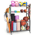 Rolling Sports Equipment Organizer for Garage Gear and Toys
