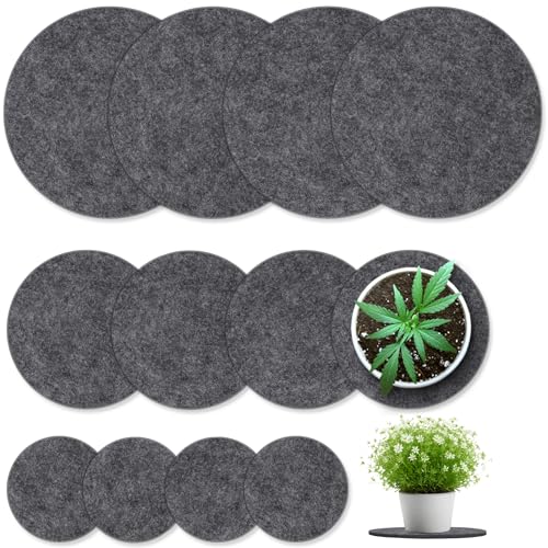 Felt Plant Coasters, 3 Sizes 4/6/8 Inch, 12 Pcs