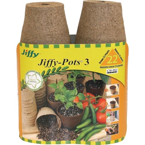 Biodegradable Peat Pots for Seedlings, 3 Inch, 22 Pack