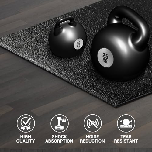 Treadmills Mat for Health & Fitness Exercise Equipment - Anti-Fatigue Elliptical, Bike, Jump Rope Mat, 6mm Thick, Used On Hard Floors and Carpet Protection 36"x60" - view 2