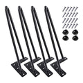 Hairpin Legs 12 inch Set of 4, DIY Furniture Metal Table Legs Perfect for Coffee and Dining Table, Designer Desk, Nightstand, 3/8" Diameter Satin Black Two-Rod Mid Century Modern Style (12", Black)