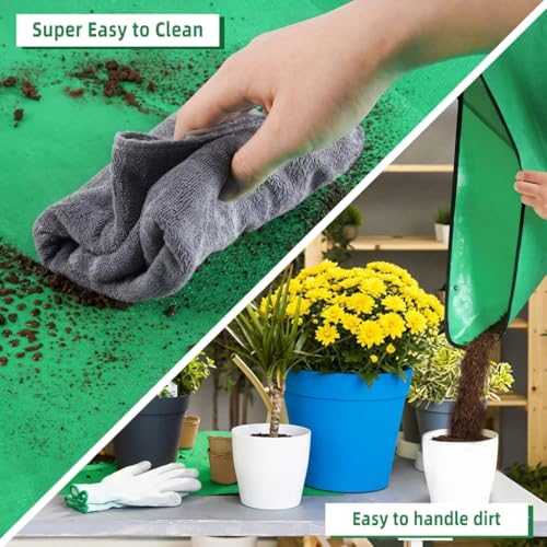 Thickened Waterproof Repotting Mat for Plant Transplanting, Green 30x30 - view 4