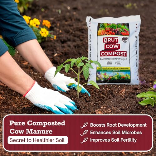 Brut Cow Compost – Nutrient-Rich Composted Cow Manure Organic Soil Amendment – 100% Pure Compost, Additive-Free Fertilizer for Vegetable Gardens, Flowers, Lawns & Indoor Plants – 10 Quart - view 2