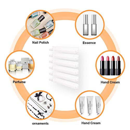15" Acrylic 6 Shelves Nail Polish Wall Mounted Holder Paint Organizer Storage Rack Clear Hanging Nail Polish Shelf Floating Wall Mount Nursery Bookshelves Vinyl Display Record Holder. - view 3