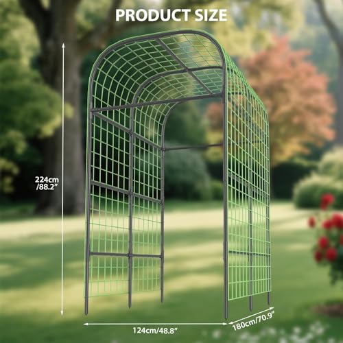 124*180*220 cm Arch Iron PE Plant Trellis with Plastic Connectors - view 2