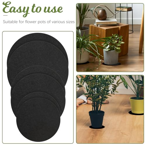 Plant Saucers for Indoors, 6PCS Round Felt Plant Mat Reversible Fabric Coaster Mat Absorbent Waterproof Plant Pot Saucers for Gardening, Indoor and Outdoor Pots, DIY Craft Supplies(4”, 6”, 8”) - view 6