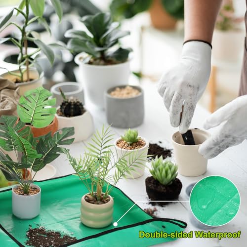 3pcs Repotting Mat 19.7"x19.7" Oxford Cloth Waterproof Blue - view 6