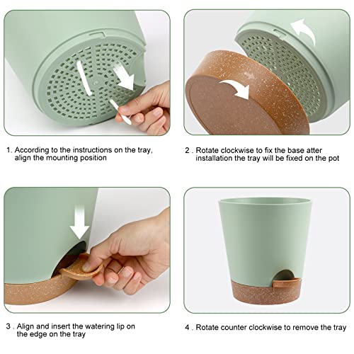 8,7, 6.5, 6, 5.5, 5 Inches Self Watering Planters for Indoor Plants - view 2