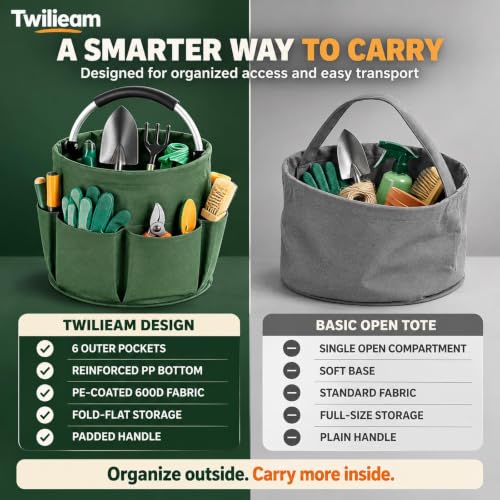 Multifunctional Foldable Gardening Storage Bags, 4.4 Gallon With 6 Pockets - view 6