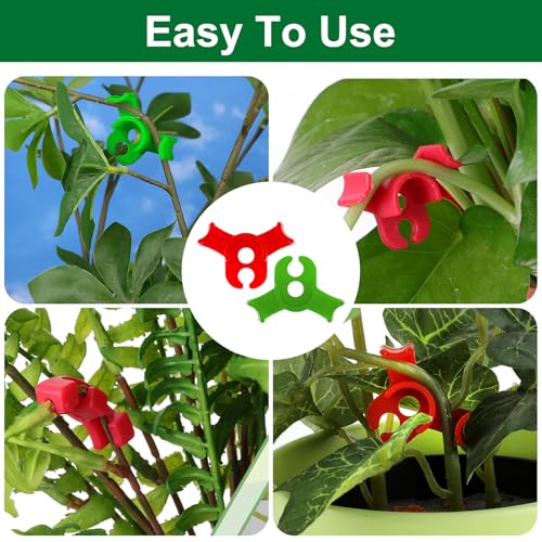 60 PCS Plant Training Clips, Reusable 90 Degrees Bud Trainer Lst Low Stress Training Clips Plant Stem Support Bud Bender for Tomatoes Cucumbers Climbing Plants in Indoor Outdoor Gardens (Red, Green) - view 4