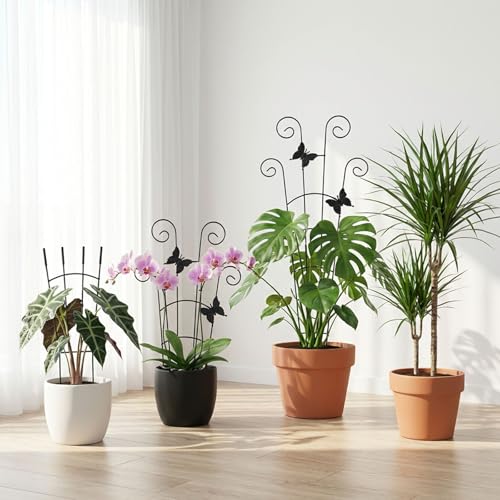 2 Pack 30 in Adjustable Plant Trellis Thickened Rust-Proof Metal Climbing Support Expandable 15-30 Inch Indoor Outdoor Garden Trellis for Pothos Ivy Monstera with Plant Ties - view 7