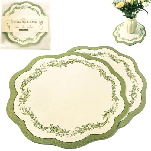 2-Pack 12" Absorbent Plant Mats for Indoor Plants, Vases & Planters
