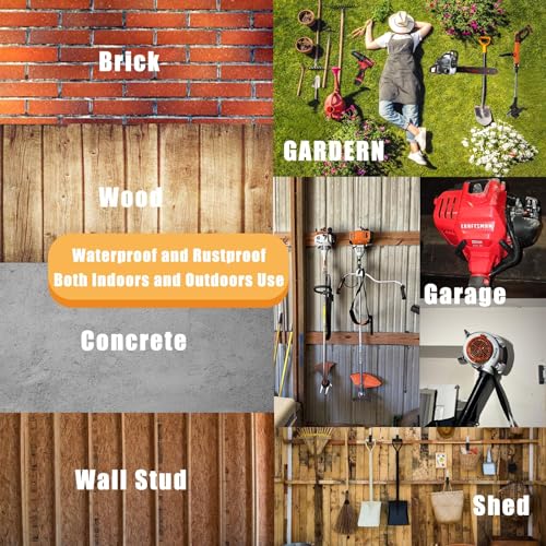 JuforminWeedeater Hanger, String Trimmer Hanger, Weed Eater Rack, Garage Wall Hooks, Power Tool Holder for Garage Wall, Utility Hooks for Garage Tool Organizers and Storage Black-4 Pcs - view 6