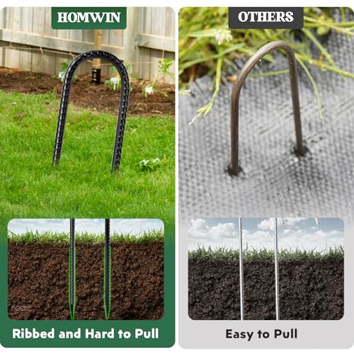 12 inches 12-Pack Trampoline Stakes Anchors High Wind Stake Heavy Duty U Hooks for Ground Lawn Garden Yard Stakes for Decorations Swing Set Shed - view 3
