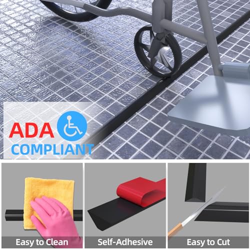 39 Inch Collapsible Shower Water Dam, Shower Threshold Water Stopper Barrier and Retention System and Keeps Water Inside Threshold Dry and Wet Separation, Suitable for Bathroom & Kitchen - view 3