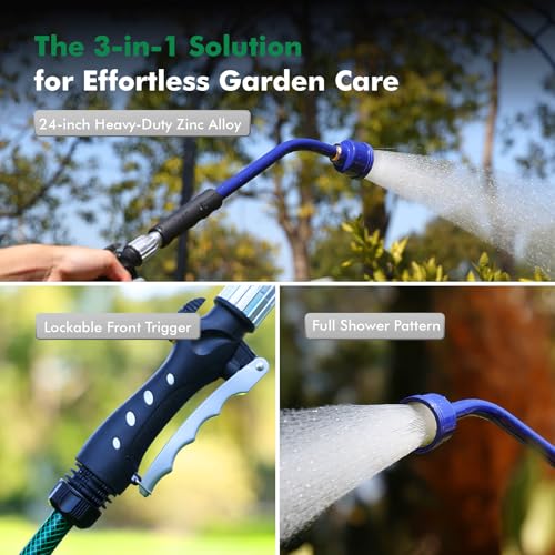Heavy Duty Metal Watering Wand 24 Inches, Water Wand for Garden Hose - view 2
