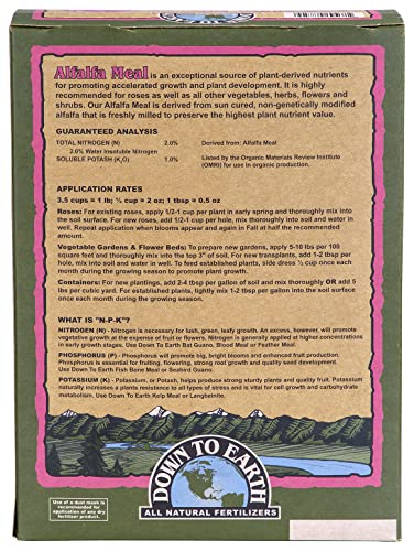Organic Alfalfa Meal - Plant Food for Roses, Bulbs, Flowers and Ornamentals 2-0-1, 4 lb - view 2