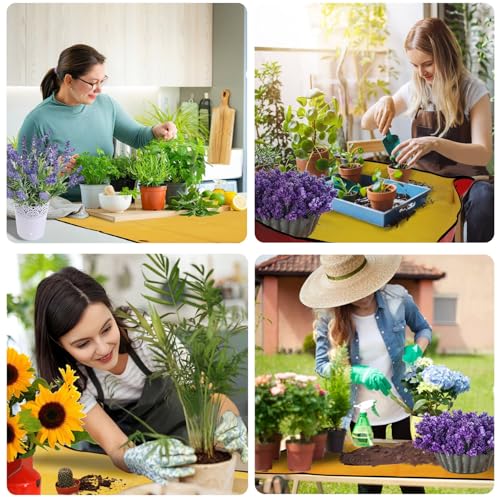 39"x31" Orange Thickened Repotting Mat for Plant Transplanting, Waterproof Tray for Potting Soil Mess Control, Portable Gardening Mat with Protective Gloves, Best Gift for Gardeners - view 5