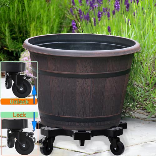 20 Inch Plant Caddy with Wheels Heavy Duty Outdoor,Indoor Rolling Plant Stand with 3inch Casters Black Heart Shaped Plant Dolly Large Potted Planter Cart for Big Flowerpots Plants Pots - view 6