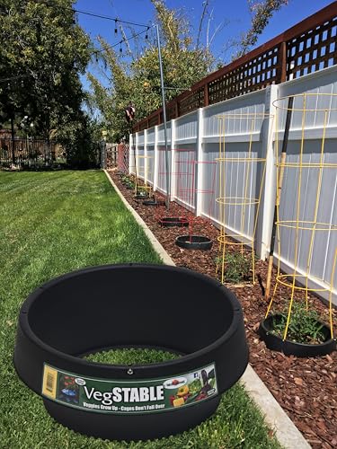 6-Pack 15" Planting Rings – Smart Water-Saving Tomato & Vegetable Support System, Anchors Tomato Cages, Prevents Tipping, Deep-Root Irrigation Basin (2-Gallon), – Tomato Cages Not Included.