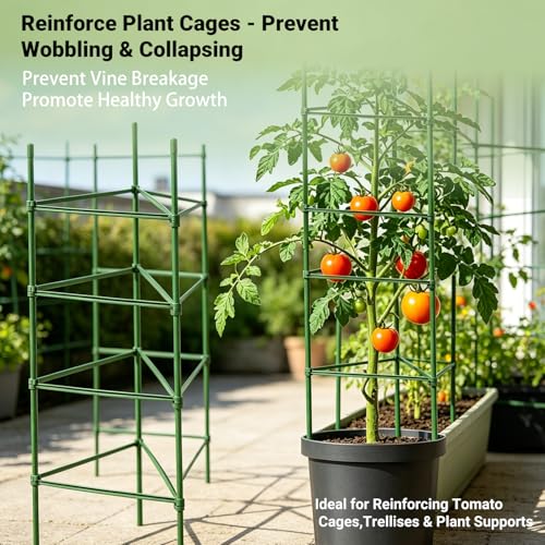 100Pcs Plant Stake Connectors, 11.8 Inch Expandable Trellis Clips for 11mm Garden Stakes, Heavy Duty Tomato Cage Support Arms for Climbing Plants Flowers Vegetables, Indoor Outdoor Use - view 3