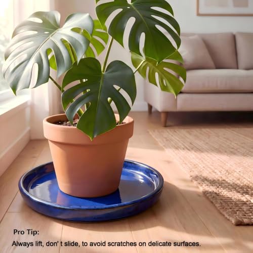Ceramic Plant Saucer, 11.4 inch, Falling Blue - view 5