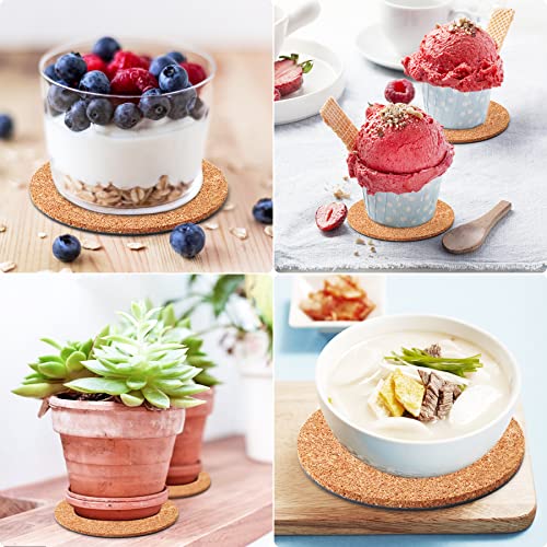4-Pack Cork Plant Mats, Round Cork Coasters for Garden Pots and DIY Crafts, 4 Inch and 6 Inch Set, Water-Resistant Pot Saucers - view 6