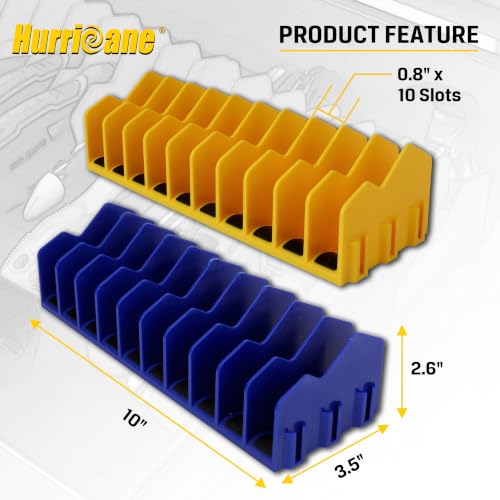 Pliers Organizer Rack, Pliers Cutters Organizer with Non-Slip Rubber Base, Keep Tools Organized in Drawers, 2 Pack, Extendable Design, Fit 3'H Drawers and More(Yellow and Blue) - view 2